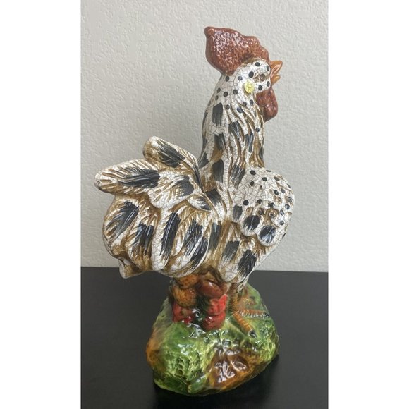 Ceramic Rooster - Colorful Chicken Rooster Figurine Farm Country Decoration - Picture 2 of 9